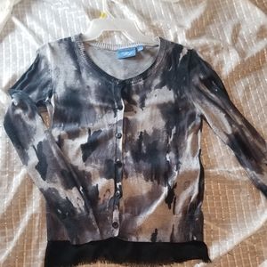 Vera Wang black and Grey Cardigan